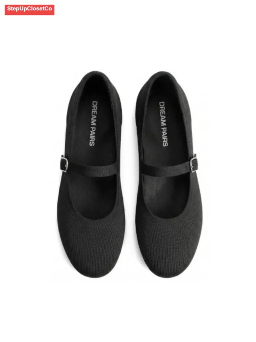 Women's Mary Jane Ballet Flats Breathable Knit Arch Support Slip On